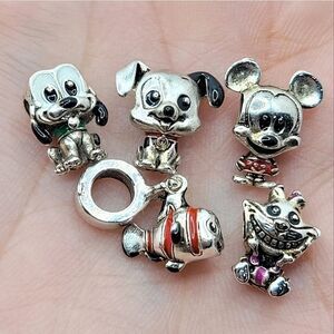 4/$21🌞Silver Disney Character Charms for Pandora Bracelets